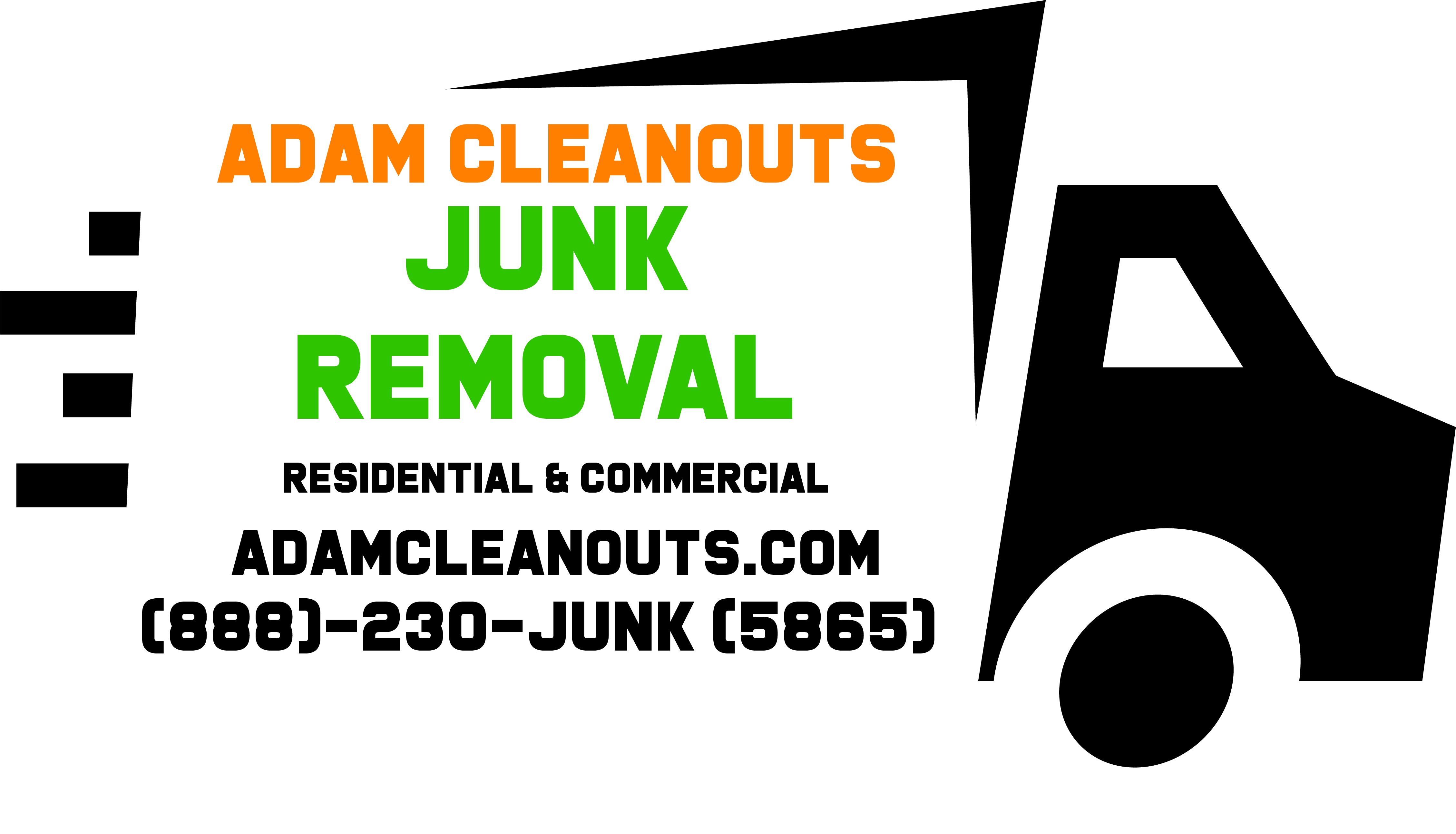 Adam Cleanouts and junk removal Black & Green Logo