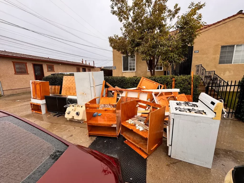 junk outside apartment